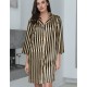 Атласная домашняя рубашка Mia-Mella DOLORES 7367, Цвет: золотой+черный, Размеры: M