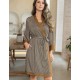 Запашной халат с узором Mia-Amore DONNA 5133, Цвет: коричневый, Размеры: 2XL/3XL