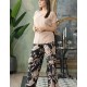 Женский комплект со штанами Mia-Amore RENE 5115, Цвет: цветы на черном, Размеры: L