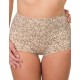 Трусы женские высокие из хлопка Valmira 2930/C бежевый с черным, Цвет: бежевый с черным, Размеры: L