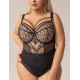 Боди с мягкой чашкой Kris Line PANTHER BODY soft full cup, Цвет: черный+бежевый, Размеры: 65H