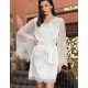 Шелковый халат с кружевом Mia-Amore WINDSOR 3883 белый, Цвет: белый, Размеры: S/M