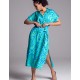 Удлинённая рубашка-халат Mia-Amore SEVILLE 5067 зеленый/голубой, Цвет: зеленый/голубой, Размеры: 3XL