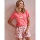 Пижама с шортами Taro MILA 3112-01, Цвет: коралловый, Размеры: S