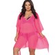 Яркая туника для пляжа Ava PAREO 020 NEON PINK, Цвет: ярко-розовый, Размеры: UN