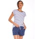 Пижама женская с шортами Cornette 053 MARINE, Цвет: темно-синий/белый, Размеры: XL