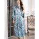 Шелковый длинный халат Mia-Amore PROSECCO 4229, Цвет: бирюзовый, Размеры: 2XL/3XL