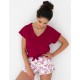 Женская пижама с шортами Sensis MELANIE, Цвет: бордовый, Размеры: L
