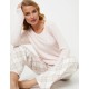 Женская пижама с фланелевыми брюками Aruelle CLAUDIA, Цвет: светло-бежевый/молоч, Размеры: 2XL