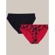 Набор хлопковых трусов 2 шт Esotiq MIA-MIA 42268 черный + красный, Цвет: черный+красный, Размеры: S