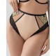 Высокие трусы стринги Kris Line LIME stringi high waist, Цвет: бежевый+лайм, Размеры: XL