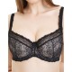 Бюстгальтер балконет кружевной Simona M 608 черный-серебристый пион, Цвет: черный-пион, Размеры: 75D