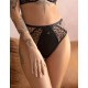 Трусы стринги высокие Kris Line PANTHER stringi high waist, Цвет: черный+бежевый, Размеры: M
