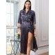 Длинный шёлковый халат Mia-Amore ALETTA 4449, Цвет: антрацит, Размеры: 4XL/5XL