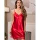 Короткая шёлковая сорочка Mia-Amore BEATRIS 4501, Цвет: красный, Размеры: 5XL