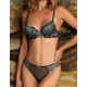 Комплект Sielei FLOWER LACE 76327 балконет + бразилиана antracite, Цвет: antracite (темно-сер, Размеры: 75B