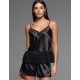 Атласный комплект с шортами Mia-Amore EMMA 7474, Цвет: черный, Размеры: M