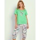 Пижама женская с бриджами Taro 3344/3372/3373 LIA, Цвет: салатовый/мульти, Размеры: 2XL