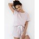 Хлопковая пижама с шортами Sensis IGA, Цвет: сиреневый, Размеры: S Хлопковая пижама с шортами Sensis IGA, Цвет: сиреневый, Размеры: S