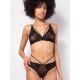 Комплект Sielei LACE PLUMETIS 77467 триангул + бразилиана nero, Цвет: nero (черный), Размеры: 85B