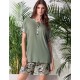 Пижама футболка с шортами Lormar ITACA 652585CO verde army, Цвет: verde army (хаки), Размеры: S