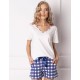 Пижама с шортами Aruelle BLUMY WHITE, Цвет: белый/синий, Размеры: XL Пижама с шортами Aruelle BLUMY WHITE, Цвет: белый/синий, Размеры: XL