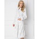 Теплый плюшевый халат  Aruelle GLAMOUR WHITE, Цвет: белый/серый, Размеры: XL