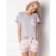 Пижама с шортами Aruelle LONDIE GREY, Цвет: серый/розовый, Размеры: XL