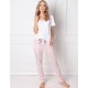 Пижама с брюками Aruelle Q WHITE, Цвет: белый/розовый, Размеры: XL