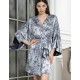 Халат шёлковый короткий Mia-Amore ARGENTA 4233, Цвет: стальной, Размеры: 2XL/3XL
