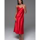 Шёлковая длинная сорочка Mia-Amore MERLOT 4744 красный, Цвет: красный, Размеры: 5XL