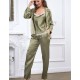 Атласная пижама тройка Mia-Mella JULIA 8735 оливковый, Цвет: оливковый, Размеры: XS