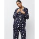 Женская пижама с брюками Aruelle VENUS, Цвет: тёмно-синий/кремовый, Размеры: XS