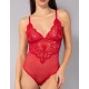 Прозрачное боди с кружевом Sielei DELICE 7859B rosso, Цвет: rosso (красный), Размеры: 75B