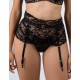 Высокий кружевной пояс Alles THE ICON garter belt черный, Цвет: черный, Размеры: XL