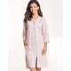 Хлопковый халат на молнии Luna 362 серый/розовый, Цвет: серый/розовый, Размеры: L