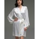 Короткий шёлковый халат Mia-Amore LILIROSE 4593 белый, Цвет: белый, Размеры: 2XL/3XL