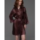 Рубашка халат из атласа Mia-Amore ILONA 7547 шоколад, Цвет: шоколад, Размеры: L/XL