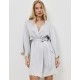Халат из атласной вискозы Aruelle EDEN, Цвет: светло-серый, Размеры: XS