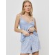 Пижама из топа и шорт Aruelle LULLA, Цвет: светло-голубой, Размеры: XS