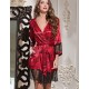 Короткий халат с кружевом Mia-Amore CARMEN 3163, Цвет: бордо, Размеры: 2XL/3XL
