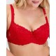 Кружевной бюстгальтер на поролоне Lina A 6086 красный, Цвет: красный, Размеры: 90B
