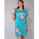 Удлиненная футболка Sielei FASHION SUMMER OR41 turchese, Цвет: turchese (бирюзовый), Размеры: XL