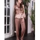 Атласный комплект жакет+брюки Mia-Amore ELIZA 8176 золотистый, Цвет: золотистый, Размеры: 2XL