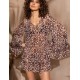 Короткая принтованная туника Mia-Amore EVERLY 2380, Цвет: коричневый, Размеры: S/M
