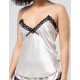 Атласный топ с кружевной отделкой OPIUM ISTINTO 103 pearl-black, Цвет: pearl-black, Размеры: M/L