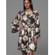 Короткий шелковый халат Mia-Amore DENISA 4863, Цвет: мультицвет, Размеры: 2XL/3XL
