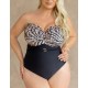 Слитный купальник бандо Kris Line MAUI body balconette MHM, Цвет: леопард, Размеры: 90H