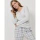 Пижама с фланелевыми брюками Aruelle GRACIE, Цвет: светло-серый, Размеры: S