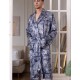 Шелковый мужской халат Mia-Amore MARJANI 9009, Цвет: темно-синий, Размеры: 4XL/5XL